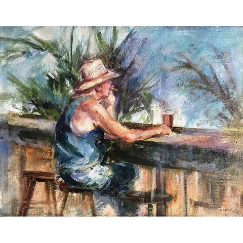 Itâ€™s 5:00 Somewhere White Modern Wood Framed Art Print by Owen-Cullimore, Tracy