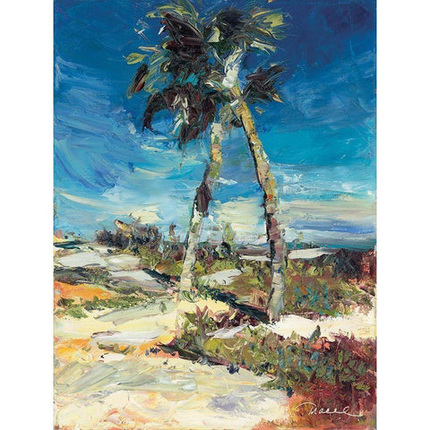 Twin Palm White Modern Wood Framed Art Print by Owen-Cullimore, Tracey