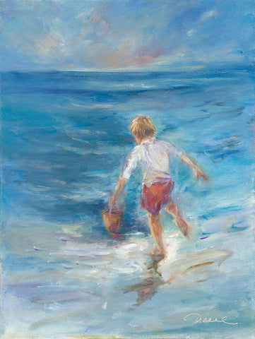 Fishing for Fun Black Ornate Wood Framed Art Print with Double Matting by Owen-Cullimore, Tracey