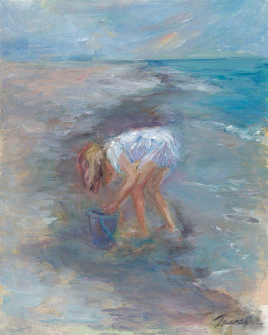 Treasure Hunting White Modern Wood Framed Art Print with Double Matting by Owen-Cullimore, Tracy