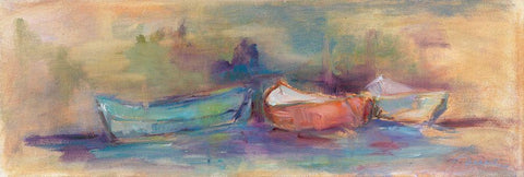 Rowboat Row Black Ornate Wood Framed Art Print with Double Matting by Owen-Cullimore, Tracy