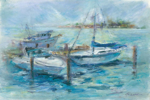 Dockside White Modern Wood Framed Art Print with Double Matting by Owen-Cullimore, Tracy
