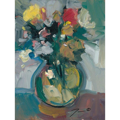 Glass Vase White Modern Wood Framed Art Print by Trujillo, Jose