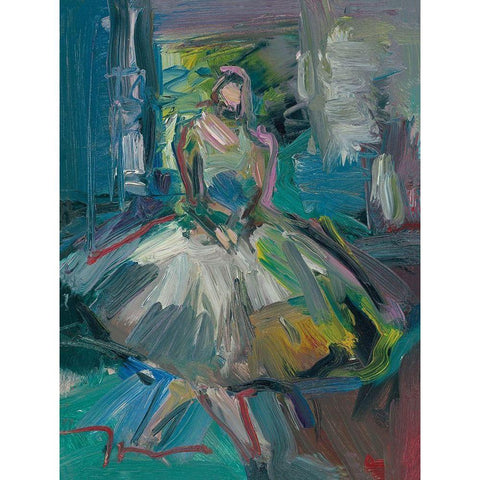 Ballerina Black Modern Wood Framed Art Print with Double Matting by Trujillo, Jose