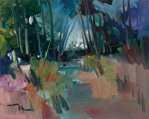 A New Day White Modern Wood Framed Art Print with Double Matting by Trujillo, Jose