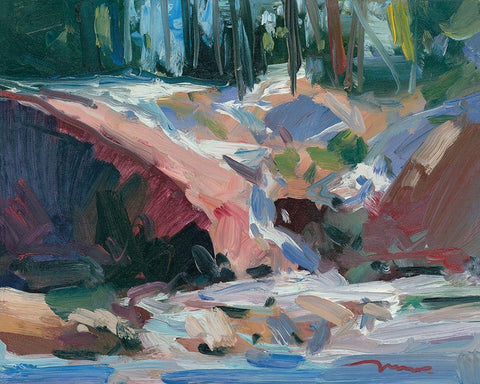 Cascade White Modern Wood Framed Art Print with Double Matting by Trujillo, Jose