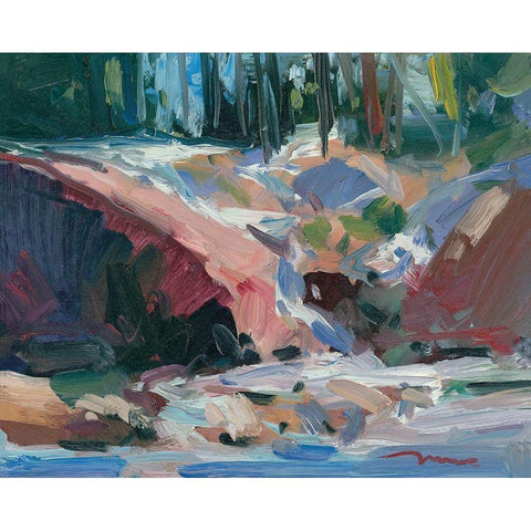 Cascade Black Modern Wood Framed Art Print by Trujillo, Jose