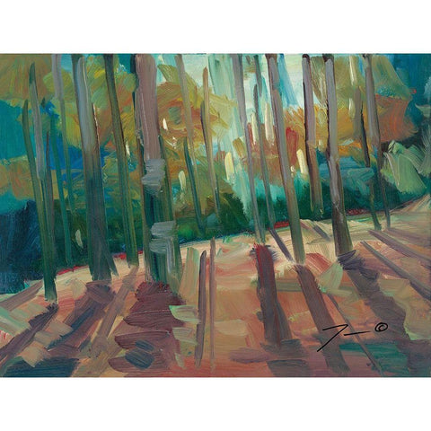 Backlit Woods White Modern Wood Framed Art Print by Trujillo, Jose