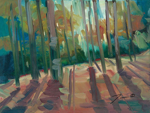 Backlit Woods Black Ornate Wood Framed Art Print with Double Matting by Trujillo, Jose