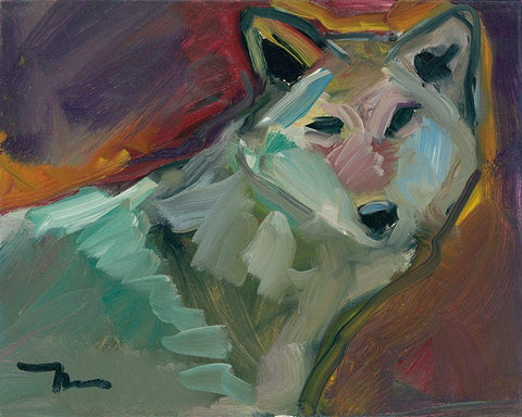 Simply Watching Black Ornate Wood Framed Art Print with Double Matting by Trujillo, Jose