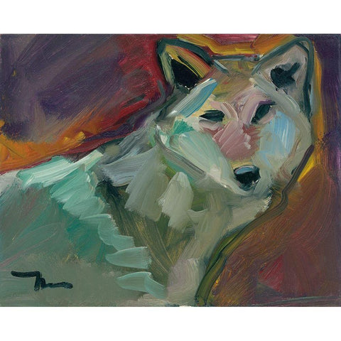 Simply Watching White Modern Wood Framed Art Print by Trujillo, Jose