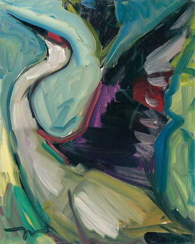 The Flight White Modern Wood Framed Art Print with Double Matting by Trujillo, Jose