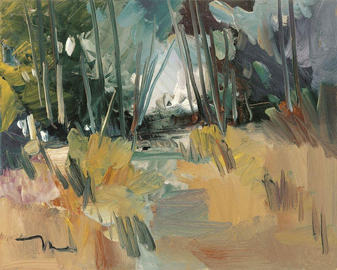 A New Day    White Modern Wood Framed Art Print with Double Matting by Trujillo, Jose