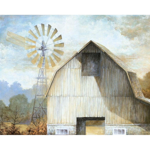 Barn Country White Modern Wood Framed Art Print by White Ladder