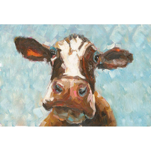How Now Brown Cow White Modern Wood Framed Art Print by White Ladder