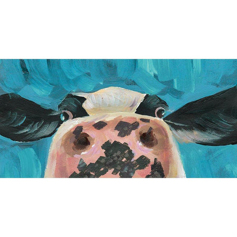 Curious Cow Black Modern Wood Framed Art Print with Double Matting by White Ladder