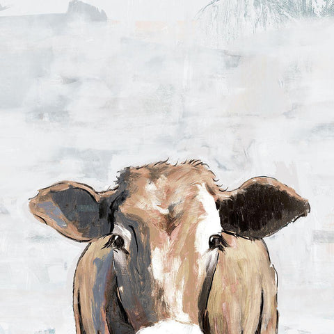 On the Farm  Black Ornate Wood Framed Art Print with Double Matting by White Ladder