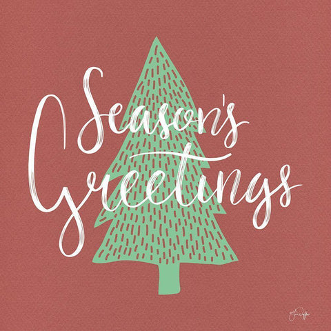 Seasons Greetings Black Modern Wood Framed Art Print with Double Matting by Yass Naffas Designs