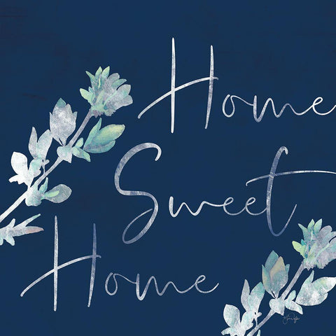 Home Sweet Home White Modern Wood Framed Art Print with Double Matting by Yass Naffas Designs