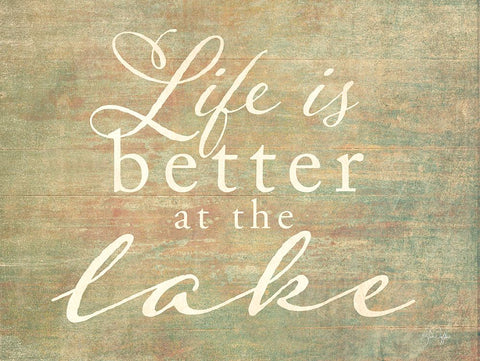 Life is Better at the Lake Black Modern Wood Framed Art Print by Yass Naffas Designs