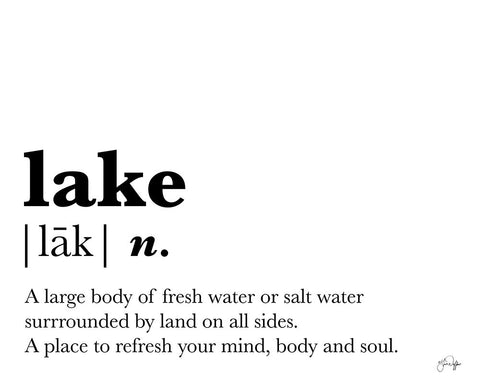 Lake Definition White Modern Wood Framed Art Print with Double Matting by Yass Naffas Designs