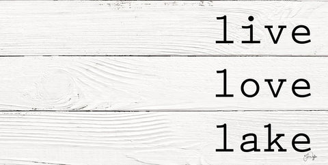 Live, Love, Lake Black Modern Wood Framed Art Print by Yass Naffas Designs