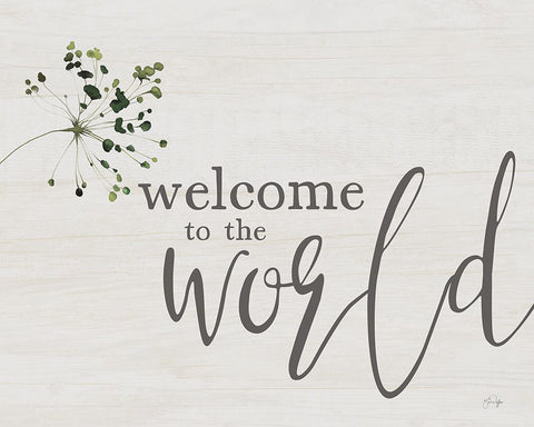 Welcome to the World White Modern Wood Framed Art Print with Double Matting by Yass Naffas Designs