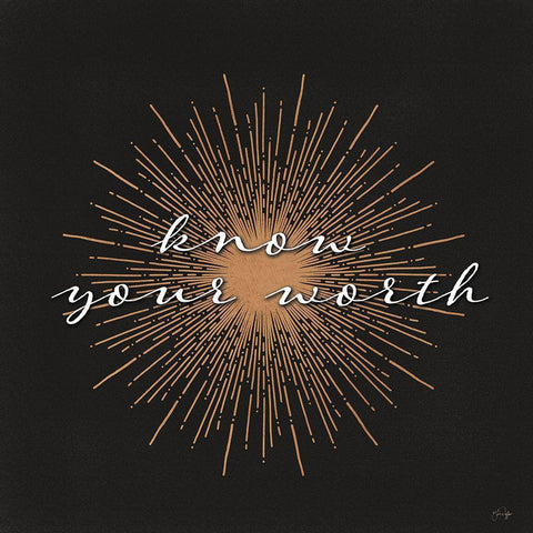 Know Your Worth Black Ornate Wood Framed Art Print with Double Matting by Yass Naffas Designs