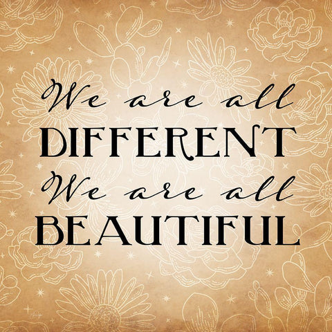 We Are All Different Gold Ornate Wood Framed Art Print with Double Matting by Yass Naffas Designs