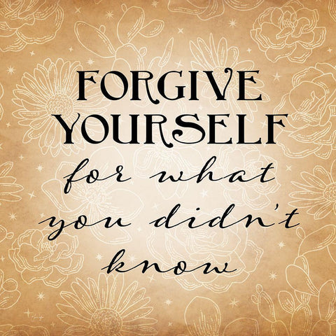 Forgive Yourself White Modern Wood Framed Art Print by Yass Naffas Designs