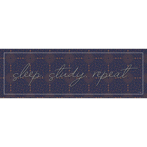 Sleep-Study-Repeat Black Modern Wood Framed Art Print with Double Matting by Yass Naffas Designs