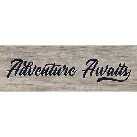 Adventure Awaits White Modern Wood Framed Art Print by Yass Naffas Designs
