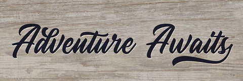 Adventure Awaits White Modern Wood Framed Art Print with Double Matting by Yass Naffas Designs