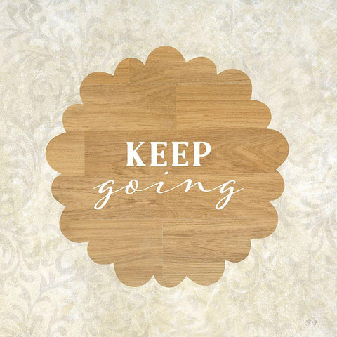 Keep Going Gold Ornate Wood Framed Art Print with Double Matting by Yass Naffas Designs