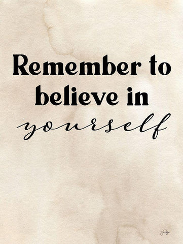 Believe in Yourself White Modern Wood Framed Art Print with Double Matting by Yass Naffas Designs