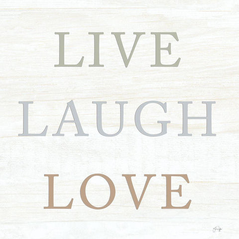 Live, Laugh, Love Black Modern Wood Framed Art Print with Double Matting by Yass Naffas Designs