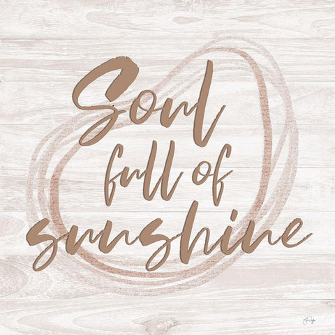 Soul Full of Sunshine White Modern Wood Framed Art Print with Double Matting by Yass Naffas Designs