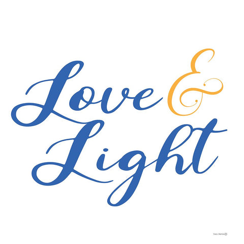 Love And Light White Modern Wood Framed Art Print with Double Matting by Yass Naffas Designs