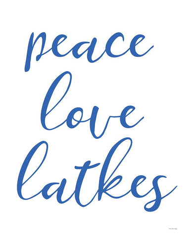 Peace, Love, Latkes White Modern Wood Framed Art Print with Double Matting by Yass Naffas Designs