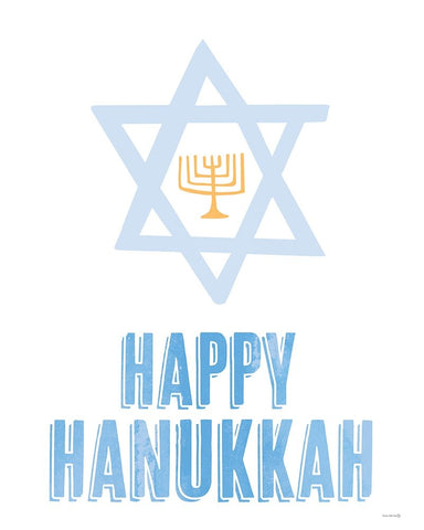 Happy Hanukkah Greetings Black Modern Wood Framed Art Print by Yass Naffas Designs