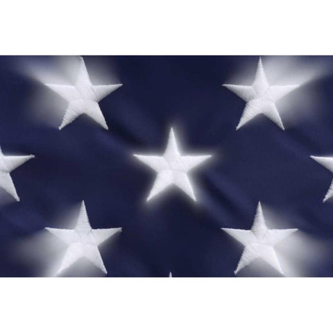 Abstract of blurred stars on the American flag Black Modern Wood Framed Art Print by Flaherty, Dennis