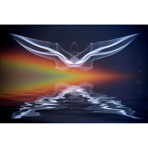 Artistic creation of angel or spirit Gold Ornate Wood Framed Art Print with Double Matting by Zuckerman, Jim