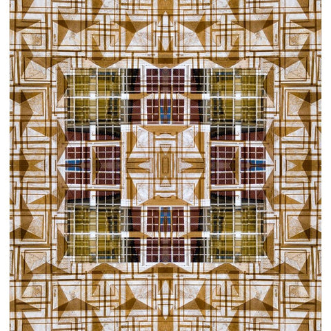 Geometric abstract Gold Ornate Wood Framed Art Print with Double Matting by Jaynes Gallery