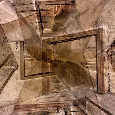 Brown toned door abstract Black Modern Wood Framed Art Print with Double Matting by Jaynes Gallery