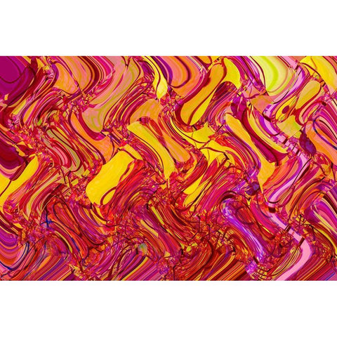 Red and Yellow Abstract White Modern Wood Framed Art Print by Engelbrecht, Lisa S.