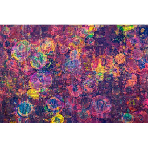 Abstract Purple Circles White Modern Wood Framed Art Print by Engelbrecht, Lisa S.