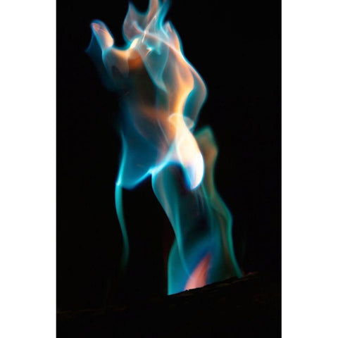 Colorful flames Black Modern Wood Framed Art Print by Herbig, David