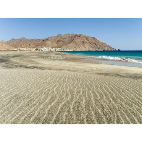The beach near Sao Pedro Island Sao Vicente-Cape Verde Gold Ornate Wood Framed Art Print with Double Matting by Zwick, Martin