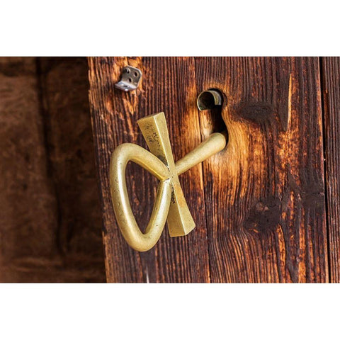 Africa-Egypt-Abu Simbel A key to a temple door in the shape of an Ankh White Modern Wood Framed Art Print by Wilson, Emily