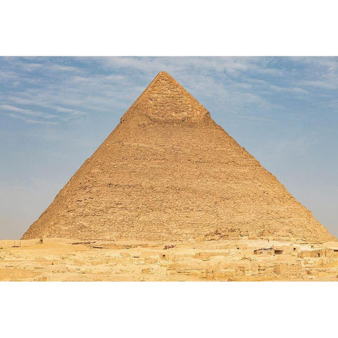 Africa-Egypt-Cairo Giza plateau Pyramid of Khafre in Giza White Modern Wood Framed Art Print by Wilson, Emily